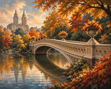 Laden Sie das Bild in den Galerie-Viewer, Diamond Painting - Central Park im Herbst mit der Bow Bridge