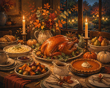 Laden Sie das Bild in den Galerie-Viewer, Diamond Painting - Thanksgiving-Tisch bei Kerzenschein