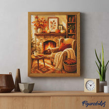 Laden Sie das Bild in den Galerie-Viewer, Diamond Painting - Gemütlicher Kamin mit Strickdecke