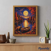 Laden Sie das Bild in den Galerie-Viewer, Diamond Painting - Harvest Moon über dem See