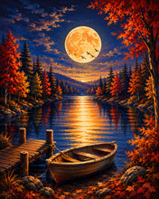 Laden Sie das Bild in den Galerie-Viewer, Diamond Painting - Harvest Moon über dem See