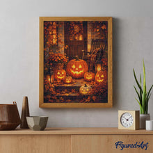 Laden Sie das Bild in den Galerie-Viewer, Diamond Painting - Jack o Lantern auf der Veranda