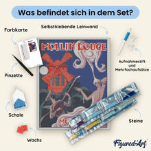 Laden Sie das Bild in den Galerie-Viewer, Diamond Painting - Plakat Moulin Rouge - Music Hall – 40 x 50 cm auf Keilrahmen gespannt