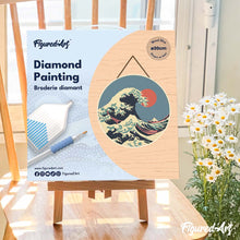 Laden Sie das Bild in den Galerie-Viewer, Diamond Painting auf Holzscheibe - Die Große Welle