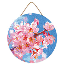 Laden Sie das Bild in den Galerie-Viewer, Diamond Painting auf Holzscheibe - Kirschblüte