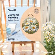 Laden Sie das Bild in den Galerie-Viewer, Diamond Painting auf Holzscheibe - Gänseblümchen