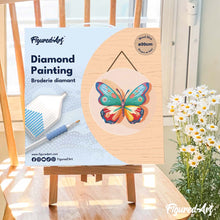 Laden Sie das Bild in den Galerie-Viewer, Diamond Painting auf Holzscheibe - Schmetterling