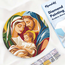 Laden Sie das Bild in den Galerie-Viewer, Diamond Painting auf Holzscheibe - Heilige Familie