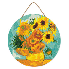 Laden Sie das Bild in den Galerie-Viewer, Diamond Painting auf Holzscheibe - Van Gogh - Sonnenblumen