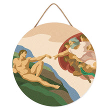 Laden Sie das Bild in den Galerie-Viewer, Diamond Painting auf Holzscheibe - Die Erschaffung Adams - Michelangelo