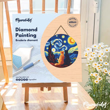 Laden Sie das Bild in den Galerie-Viewer, Diamond Painting auf Holzscheibe - Gefährten der Sternennacht