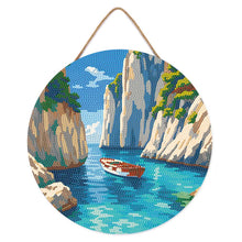 Laden Sie das Bild in den Galerie-Viewer, Diamond Painting auf Holzscheibe - Friedliche Blaue Bucht