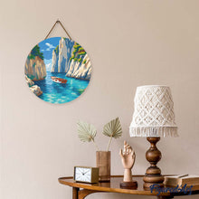 Laden Sie das Bild in den Galerie-Viewer, Diamond Painting auf Holzscheibe - Friedliche Blaue Bucht