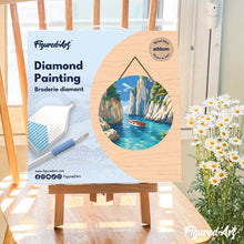 Laden Sie das Bild in den Galerie-Viewer, Diamond Painting auf Holzscheibe - Friedliche Blaue Bucht