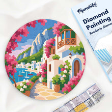 Laden Sie das Bild in den Galerie-Viewer, Diamond Painting auf Holzscheibe - Blumenallee von Capri