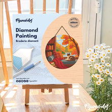 Laden Sie das Bild in den Galerie-Viewer, Diamond Painting auf Holzscheibe - Herbstblick der Katze