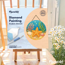Laden Sie das Bild in den Galerie-Viewer, Diamond Painting auf Holzscheibe - Seestern