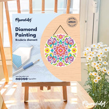 Laden Sie das Bild in den Galerie-Viewer, Diamond Painting auf Holzscheibe - Schmetterlings-Mandala