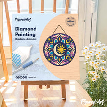 Laden Sie das Bild in den Galerie-Viewer, Diamond Painting auf Holzscheibe - Himmlisches Mandala