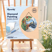 Laden Sie das Bild in den Galerie-Viewer, Diamond Painting auf Holzscheibe - Festtagszug