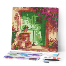Laden Sie das Bild in den Galerie-Viewer, Mini Diamond Painting 25 x 25 cm - Blumiger Eingang