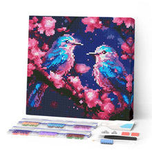 Laden Sie das Bild in den Galerie-Viewer, Mini Diamond Painting 25 x 25 cm - Schimmernde Blaumeisen