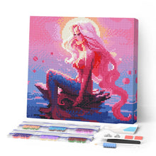 Laden Sie das Bild in den Galerie-Viewer, Mini Diamond Painting 25 x 25 cm - Rosa Meerjungfrau