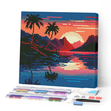 Laden Sie das Bild in den Galerie-Viewer, Mini Diamond Painting 25 x 25 cm - Das Meer und der Sonnenuntergang