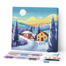 Laden Sie das Bild in den Galerie-Viewer, Mini Diamond Painting 25 x 25 cm - Toskanische Winternacht