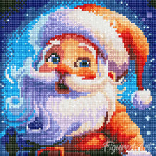 Laden Sie das Bild in den Galerie-Viewer, Mini Diamond Painting 25 x 25 cm - Lächelnder Weihnachtsmann