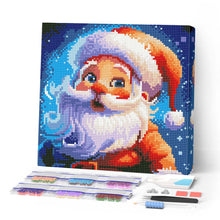 Laden Sie das Bild in den Galerie-Viewer, Mini Diamond Painting 25 x 25 cm - Lächelnder Weihnachtsmann