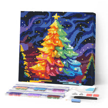Laden Sie das Bild in den Galerie-Viewer, Mini Diamond Painting 25 x 25 cm - Bunter Weihnachtsbaum