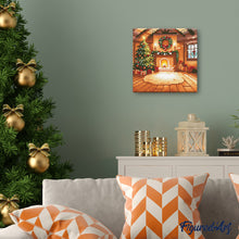 Laden Sie das Bild in den Galerie-Viewer, Mini Diamond Painting 25 x 25 cm - Gemütliches Weihnachtszimmer
