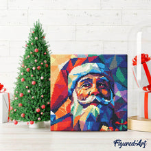 Laden Sie das Bild in den Galerie-Viewer, Mini Diamond Painting 25 x 25 cm - Polygon-Weihnachtsmann