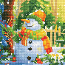 Laden Sie das Bild in den Galerie-Viewer, Mini Diamond Painting 25 x 25 cm - Fröhlicher Schneemann
