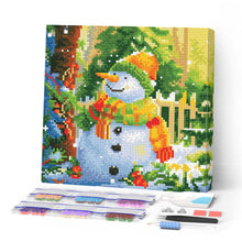 Laden Sie das Bild in den Galerie-Viewer, Mini Diamond Painting 25 x 25 cm - Fröhlicher Schneemann