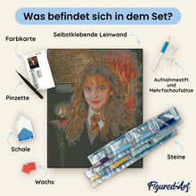 Laden Sie das Bild in den Galerie-Viewer, Diamond Painting - Porträt von Hermine Granger – 40 x 50 cm auf Keilrahmen gespannt