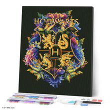 Laden Sie das Bild in den Galerie-Viewer, Diamond Painting - Blumenwappen von Hogwarts - Harry Potter – 40 x 50 cm auf Keilrahmen gespannt