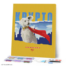 Laden Sie das Bild in den Galerie-Viewer, Diamond Painting - Krypto mit Skyline - Superman – 40 x 50 cm auf Keilrahmen gespannt