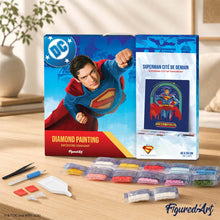 Laden Sie das Bild in den Galerie-Viewer, Diamond Painting - Superman - Stadt der Zukunft – 40 x 50 cm auf Keilrahmen gespannt