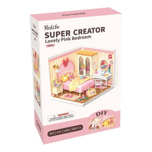 Laden Sie das Bild in den Galerie-Viewer, Miniaturhaus - Niedliches rosa Schlafzimmer