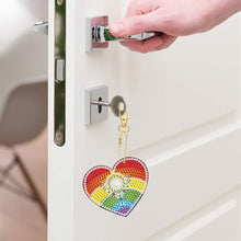Laden Sie das Bild in den Galerie-Viewer, Anhänger Diamond Painting Herzen Regenbogen Set 5 Stück