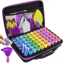 Laden Sie das Bild in den Galerie-Viewer, Etui Aufbewahrung Diamond Painting Violett mit 60 Fächern + Zubehör