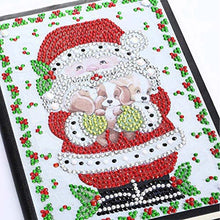 Laden Sie das Bild in den Galerie-Viewer, Notizbuch Diamond Painting Weihnachtsmann mit Welpen