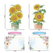 Laden Sie das Bild in den Galerie-Viewer, Notizhalter Diamond Painting Sonnenblumen 2 Stück