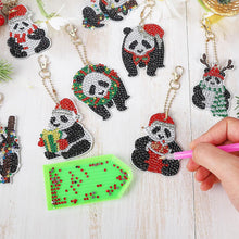 Laden Sie das Bild in den Galerie-Viewer, Schlüsselanhänger Diamond Painting Pandas 12 Stück