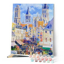 Laden Sie das Bild in den Galerie-Viewer, Malen nach Zahlen – Rue de l’Épicerie in Rouen – Camille Pissarro