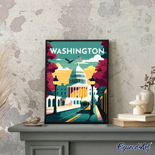 Laden Sie das Bild in den Galerie-Viewer, Diamond Painting – Reiseposter Washington