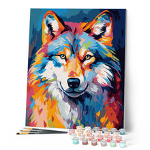 Laden Sie das Bild in den Galerie-Viewer, Wolf Farbenfroh Abstrakt