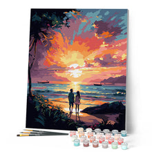 Laden Sie das Bild in den Galerie-Viewer, Pärchen und bunter Sonnenuntergang